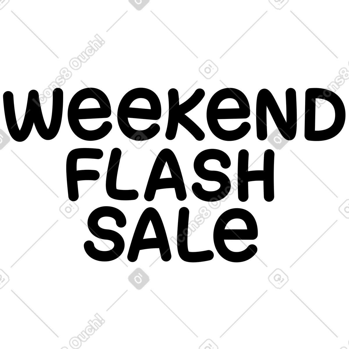 Ilustración Venta flash de fin semana letras en estilo Jelly a descargar en PNG y SVG