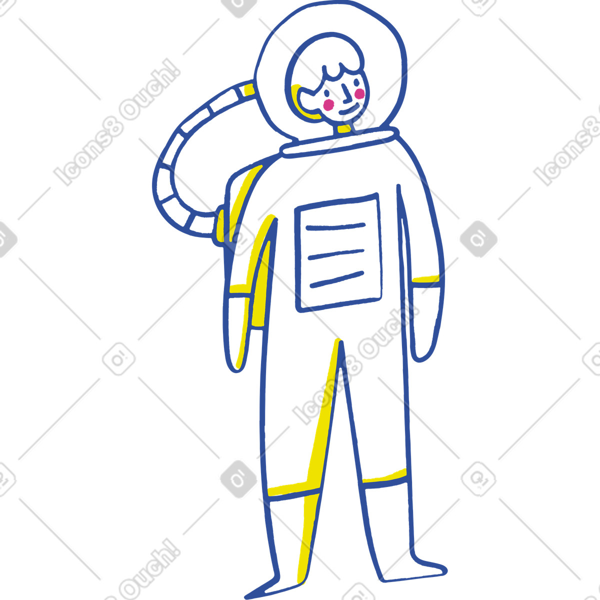 Astronauta illustrazione in stile Lime scarica in PNG, SVG