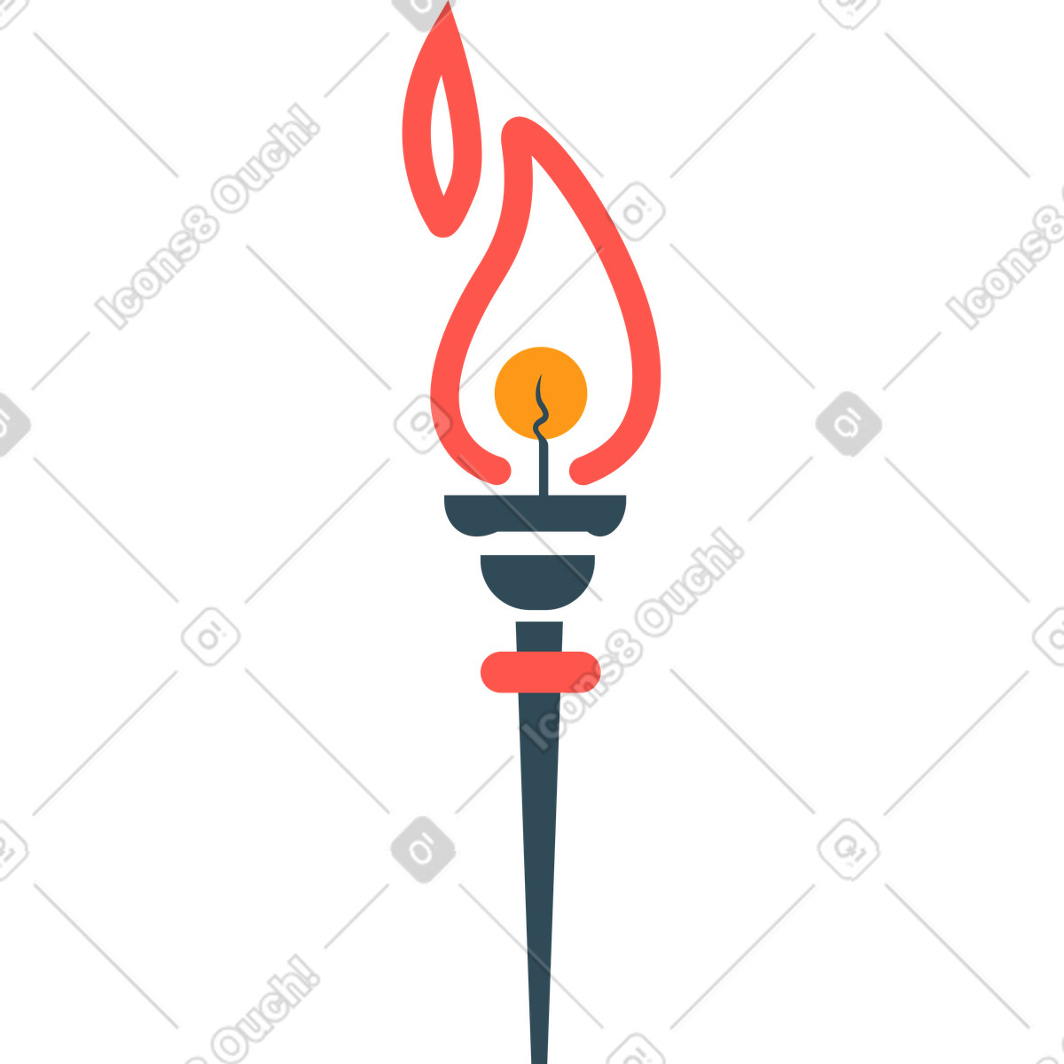 Torch illustration in Kingdom style download in PNG, SVG