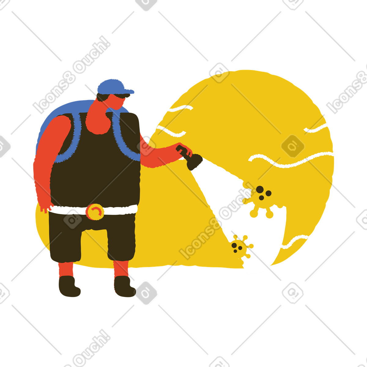 Coronavirus: you can't see it but will get illustration in Bermuda style download in PNG, SVG