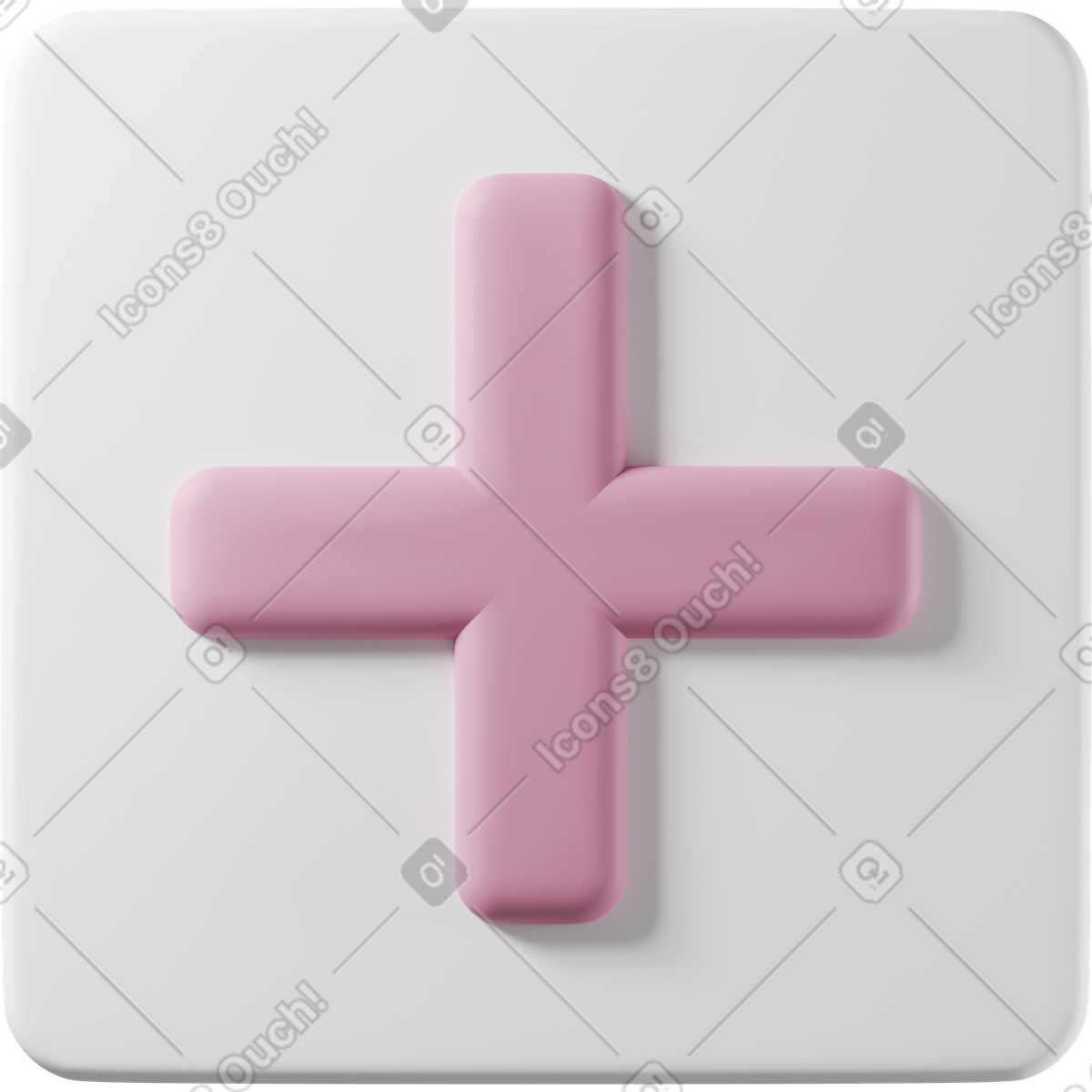 Illustration Icône de la croix rouge dans le style 3D Casual life à télécharger aux formats PNG, SVG