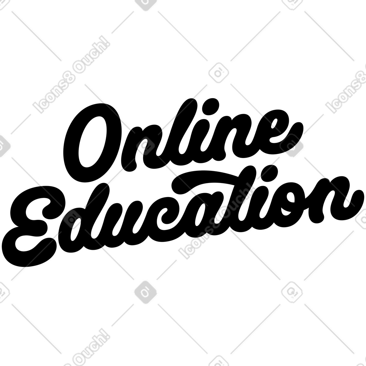 Ilustração de Letras texto educacional on-line em no estilo Airy para baixar em PNG, SVG