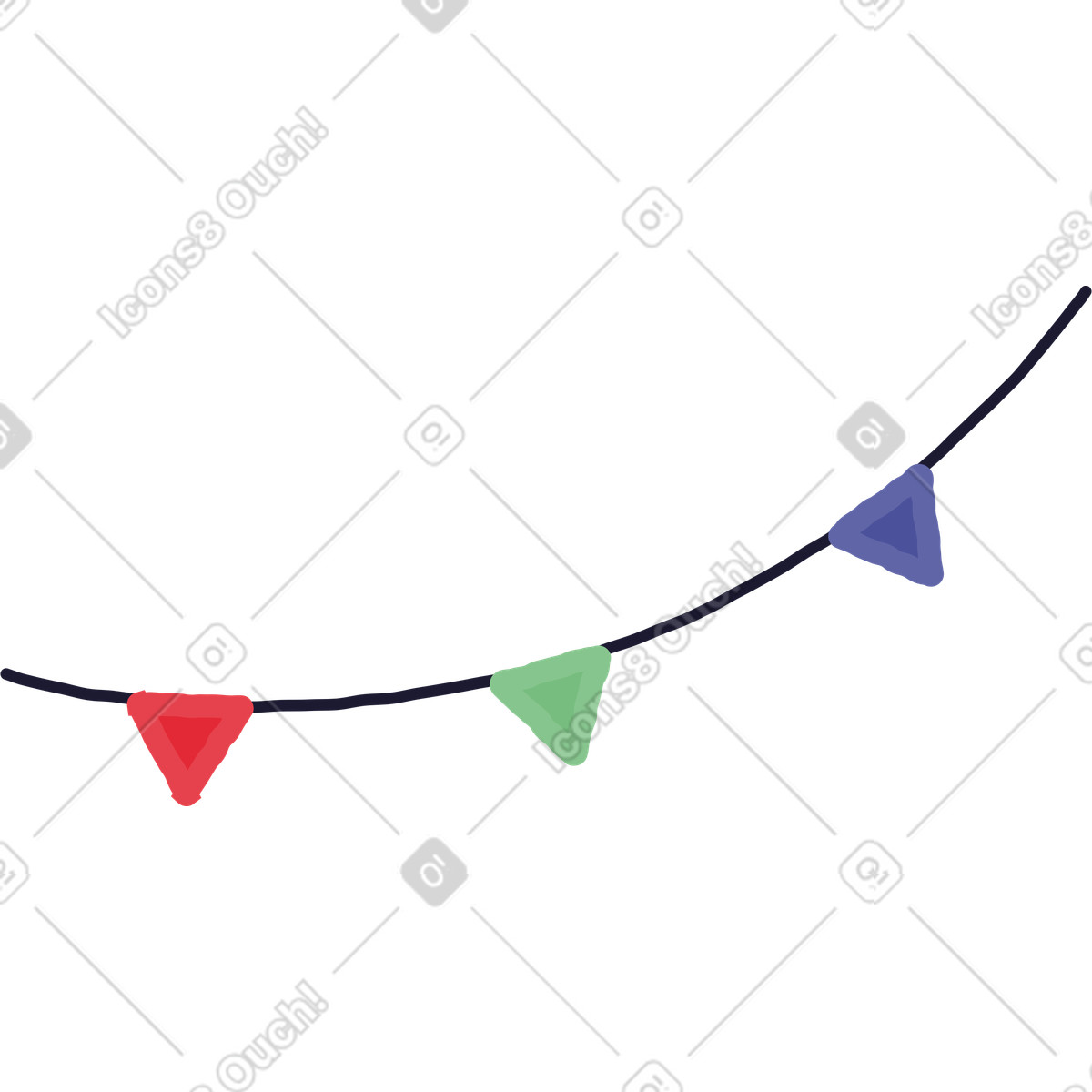 Bandierina illustrazione in stile Stripy scarica in PNG, SVG