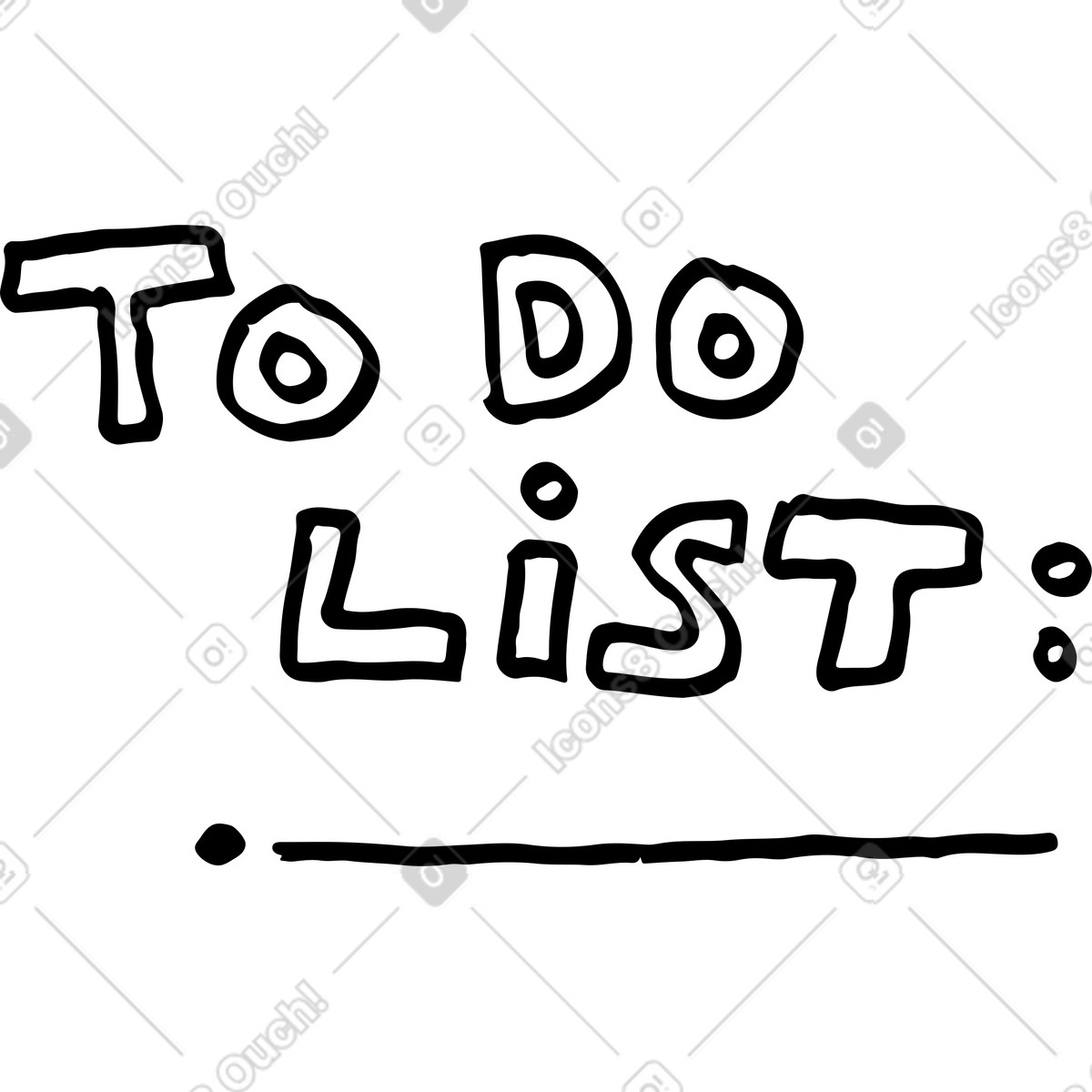 To-do-liste text schriftzug-Illustration im Marks-Stil als Download in PNG, SVG