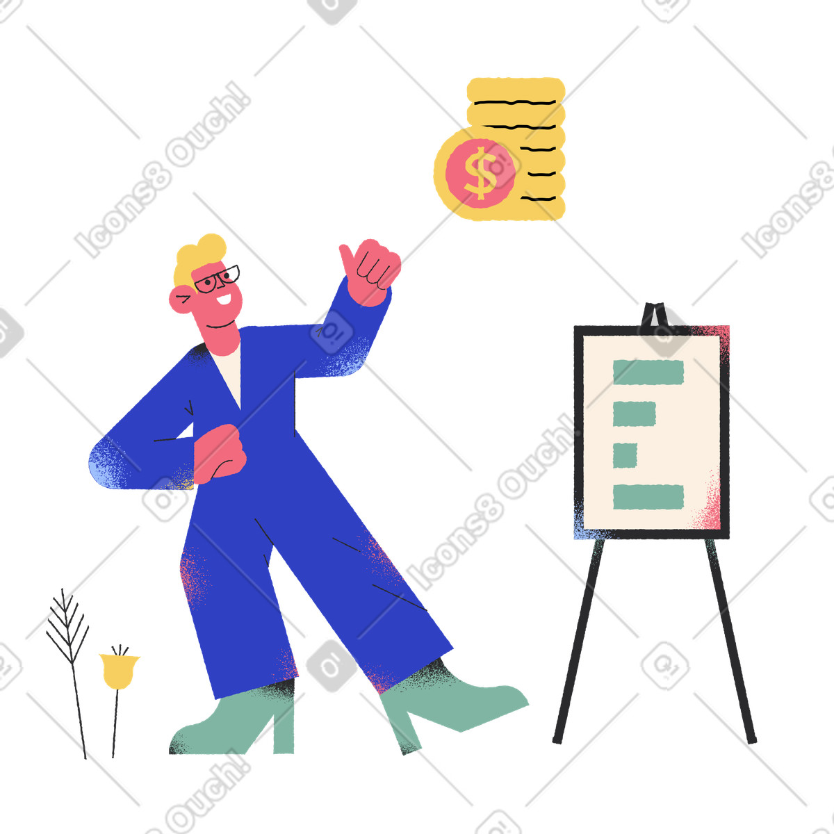 Profitto economico illustrazione in stile Pablo scarica in PNG, SVG