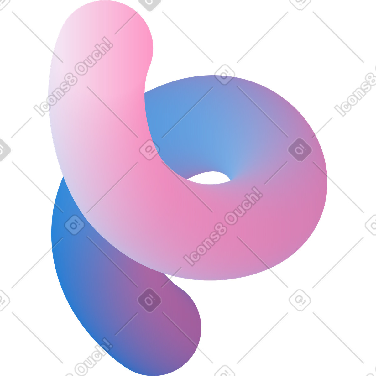 Pink blue curved shape illustration in Forms style download in PNG, SVG