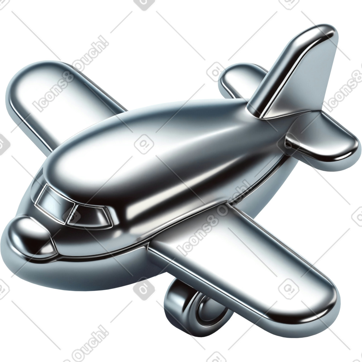 3D Mini スタイルの Plane のイラストをPNG、SVG形式でダウンロード