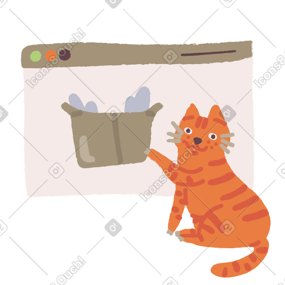 Ordine completato illustrazione in stile Ginger Cat scarica in PNG, SVG