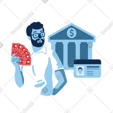 Taking money from the bank PNG, SVG