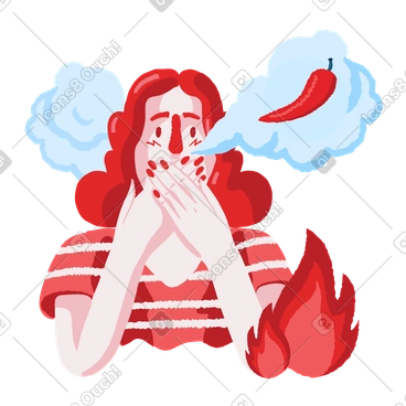 Too much spicy food PNG, SVG