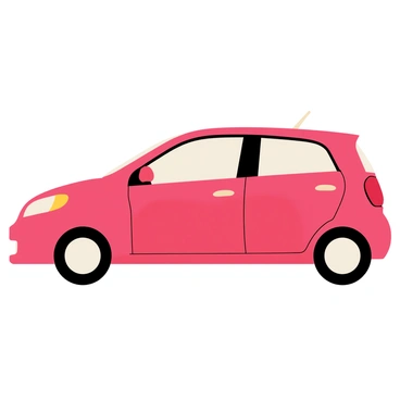 A compact hatchback car with a sleek, aerodynamic shape and a glossy red exterior. The front features rounded headlights that are integrated into the body design. The car has a spacious rear hatch that opens to reveal a practical storage area. The wheels are designed with stylish alloy rims and low-profile tires. The windows are tinted, and there are subtle curves along the sides, enhancing its modern look. The car is positioned on a simple white background to emphasize its efficient design and practical features.