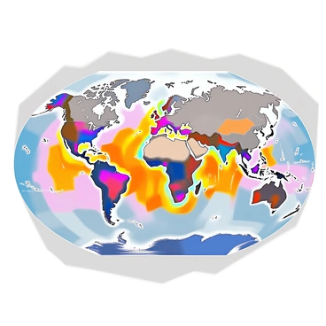 A colorful world map showcasing major tectonic plate boundaries. The map features distinct colors representing different tectonic plates, with clear boundaries marked between them. Each plate is labeled with its name in bold letters, and the boundaries are highlighted with prominent lines. Key geographical features such as mountains, oceans, and continents are also illustrated, providing context to the tectonic plate distribution. Arrows indicating the movement of the plates add further detail to the illustration. The overall composition is informative and visually engaging.