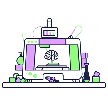 A 3D printer creating a model of a mouse brain layer by layer