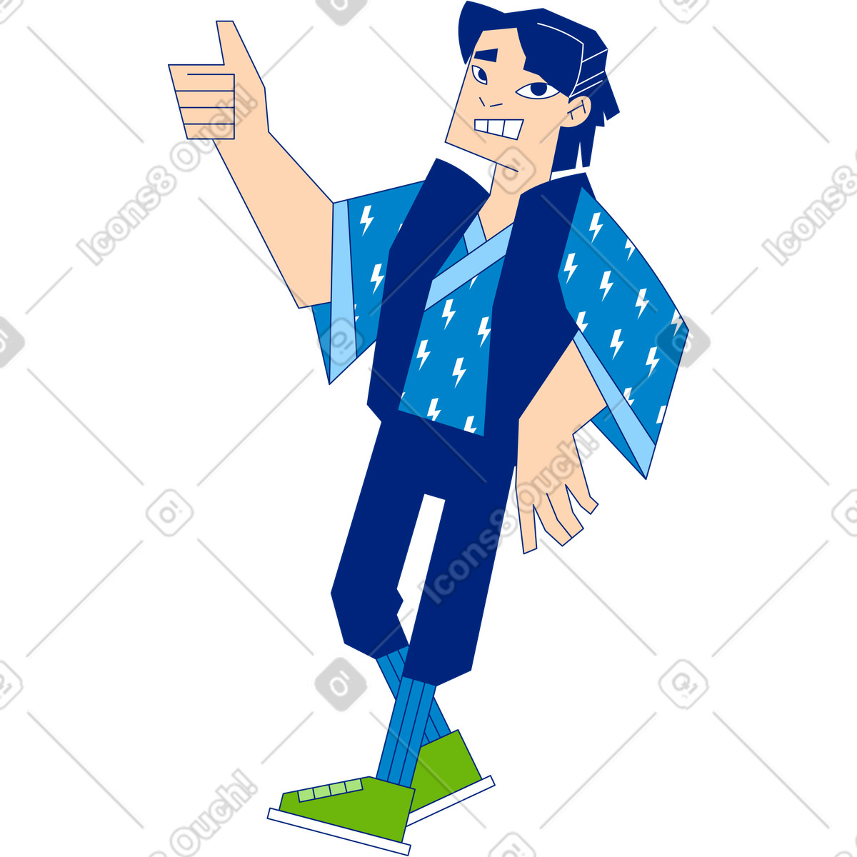Man illustration in Neo-Sakura style download in PNG, SVG