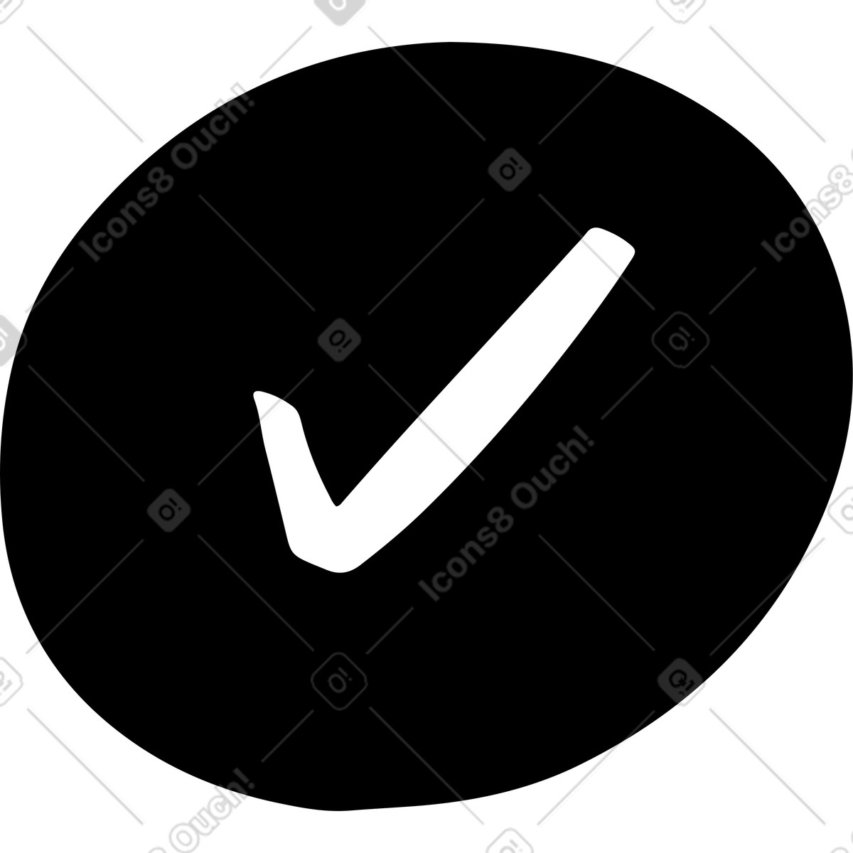 Rundes symbol mit einem häkchen-Illustration im Line-Stil als Download in PNG, SVG