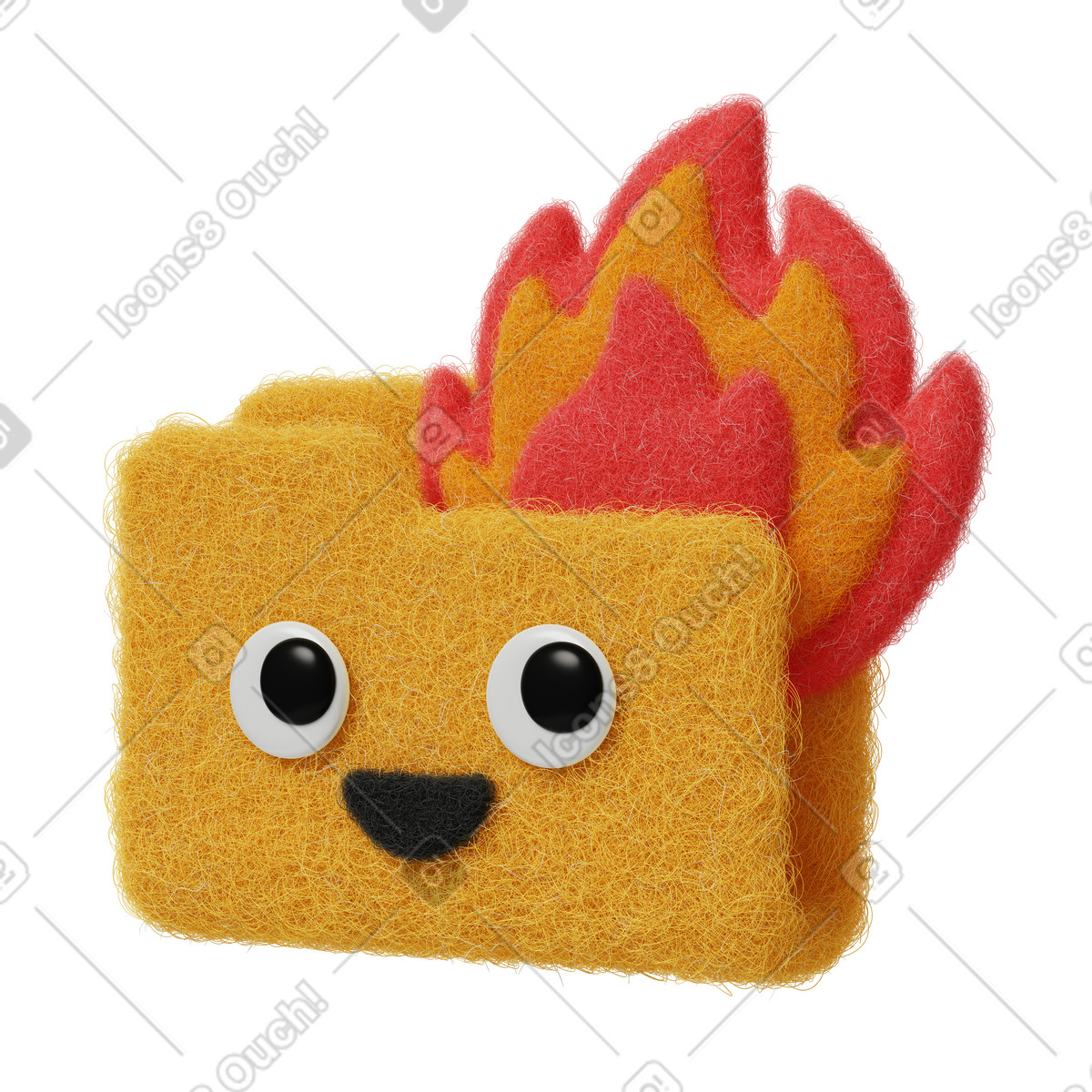 Folder with fire icon illustration in Fuzzy style download in PNG, SVG
