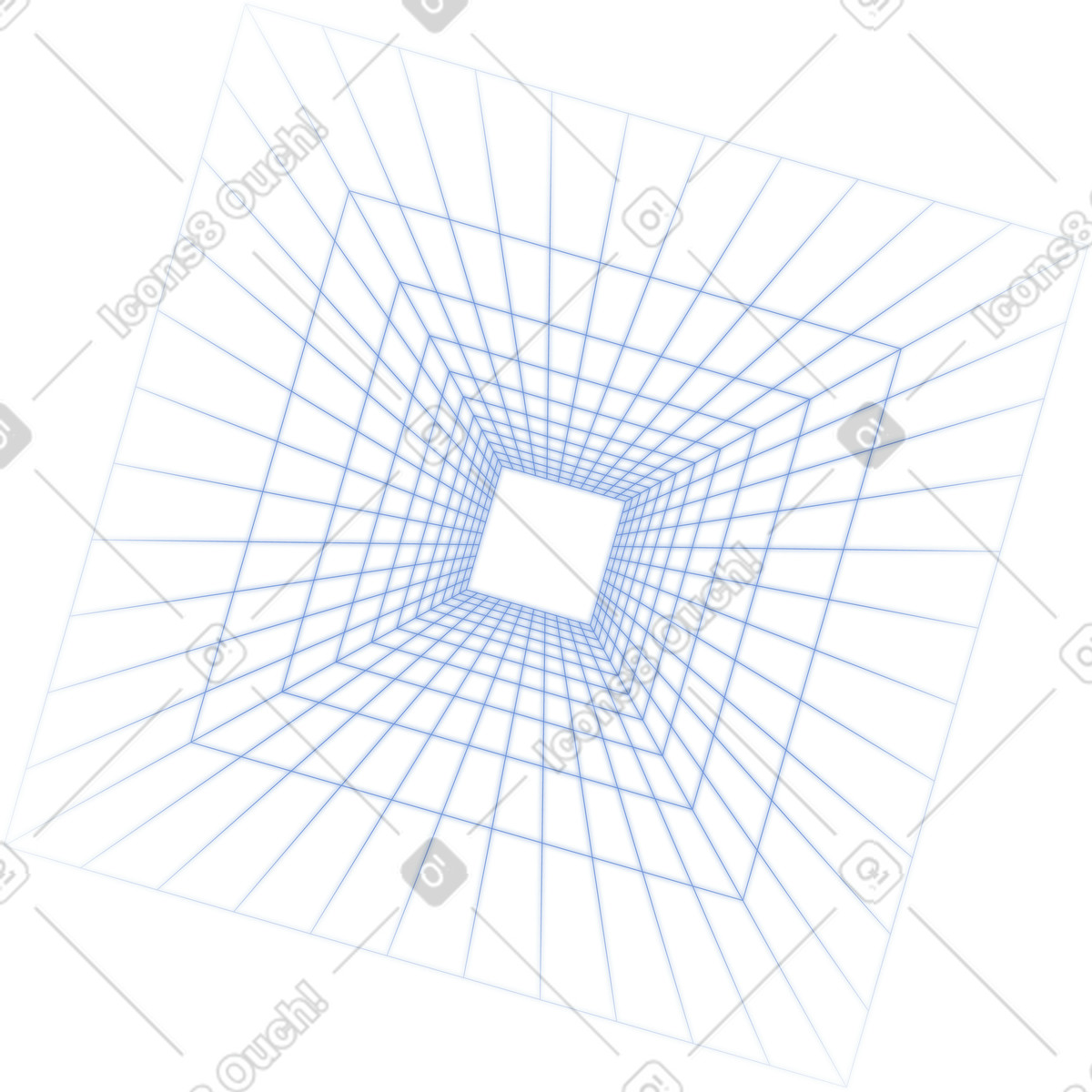Tunnel rettangolare in prospettiva wireframe illustrazione stile Dimension scarica PNG, SVG