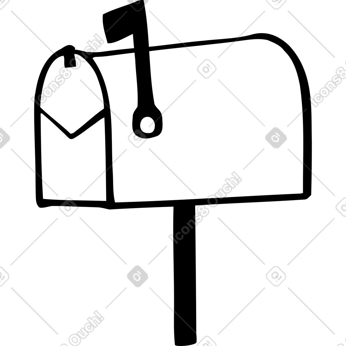 Mailbox illustration in Journal style download in PNG, SVG