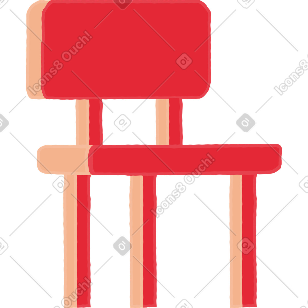 Ilustração de Cadeira em no estilo Stripy para baixar em PNG, SVG