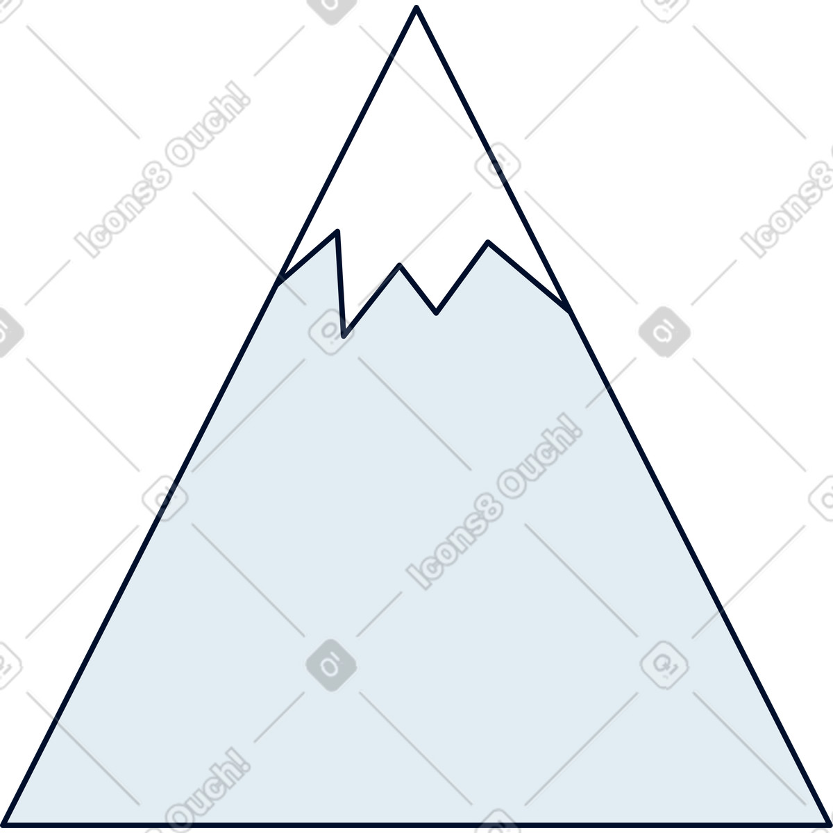 Mountain illustration in Teal style download in PNG, SVG