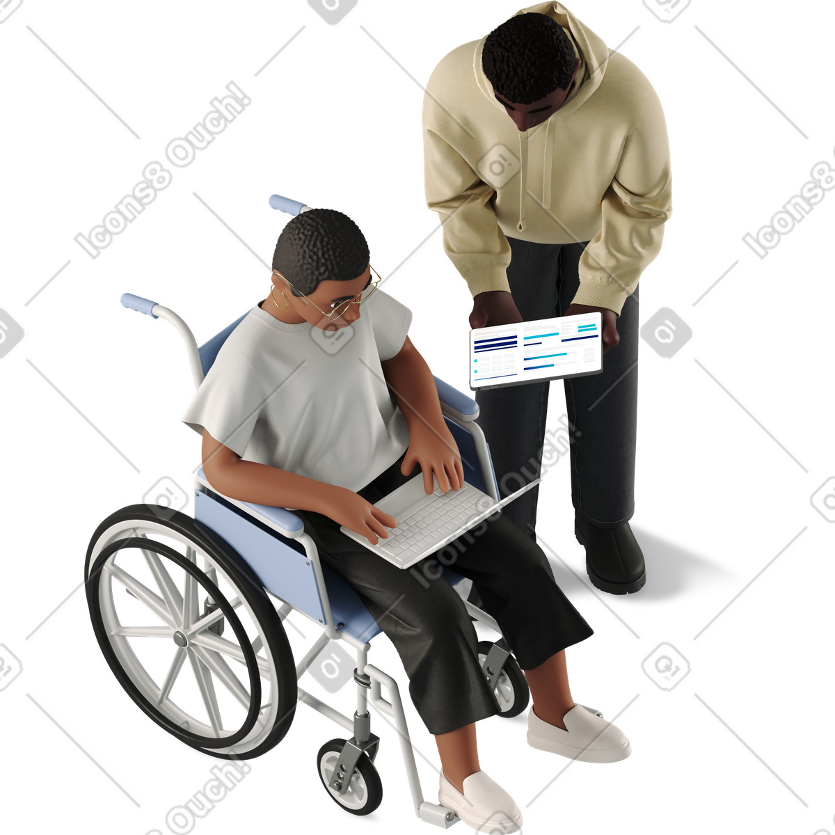 Man and woman discussing with a laptop illustration discussion clipart graphics vectors