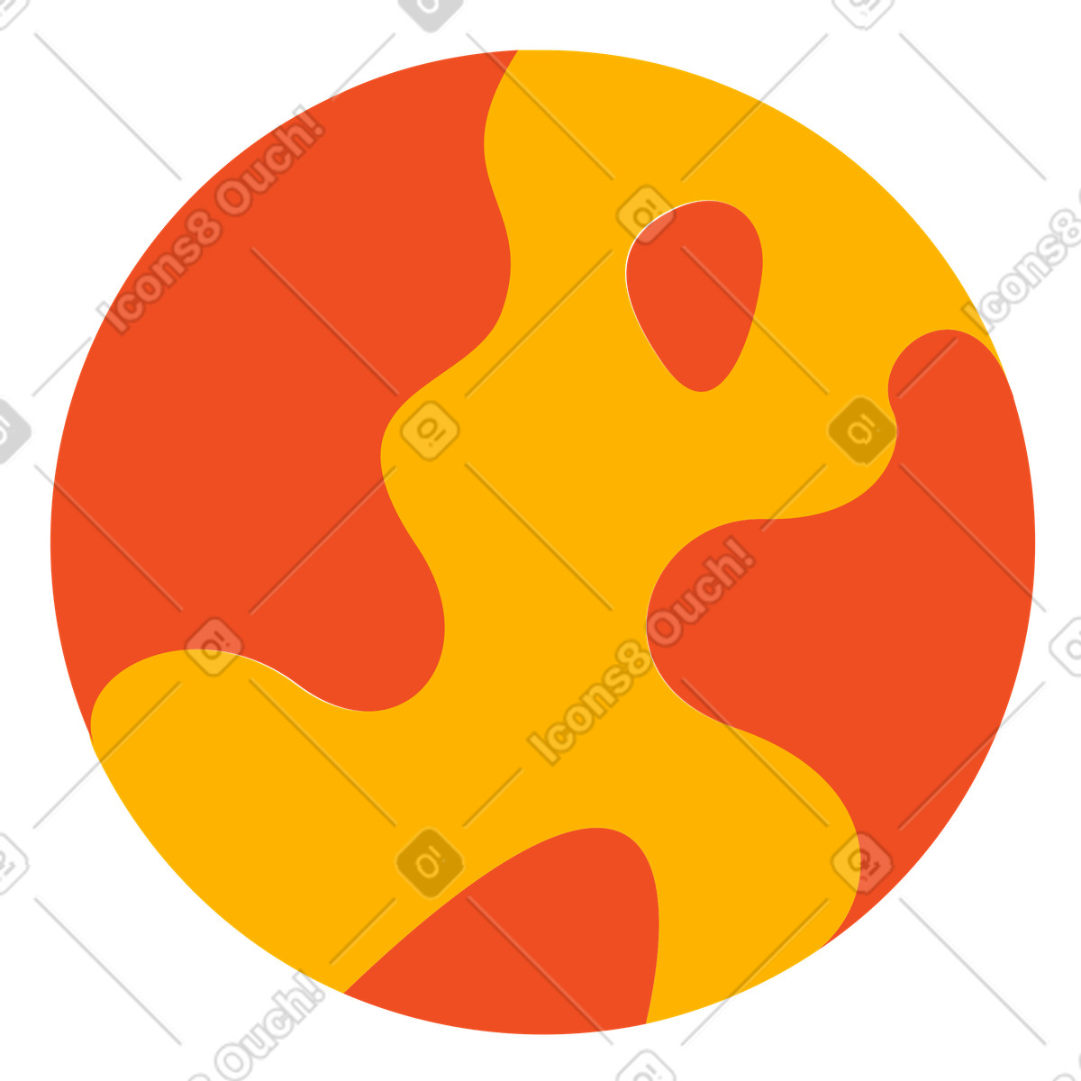 Gelber planet animierte Illustration im Flame-Stil als Download in GIF, Lottie (JSON), AE