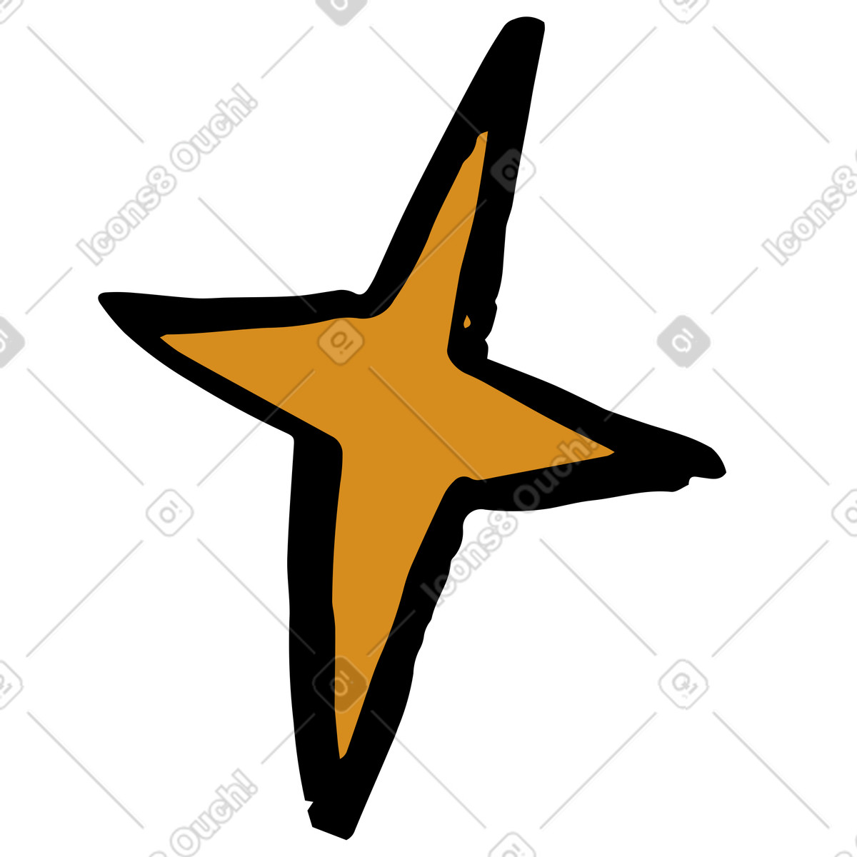 Star illustration sparks clipart on transparent background for download in PNG