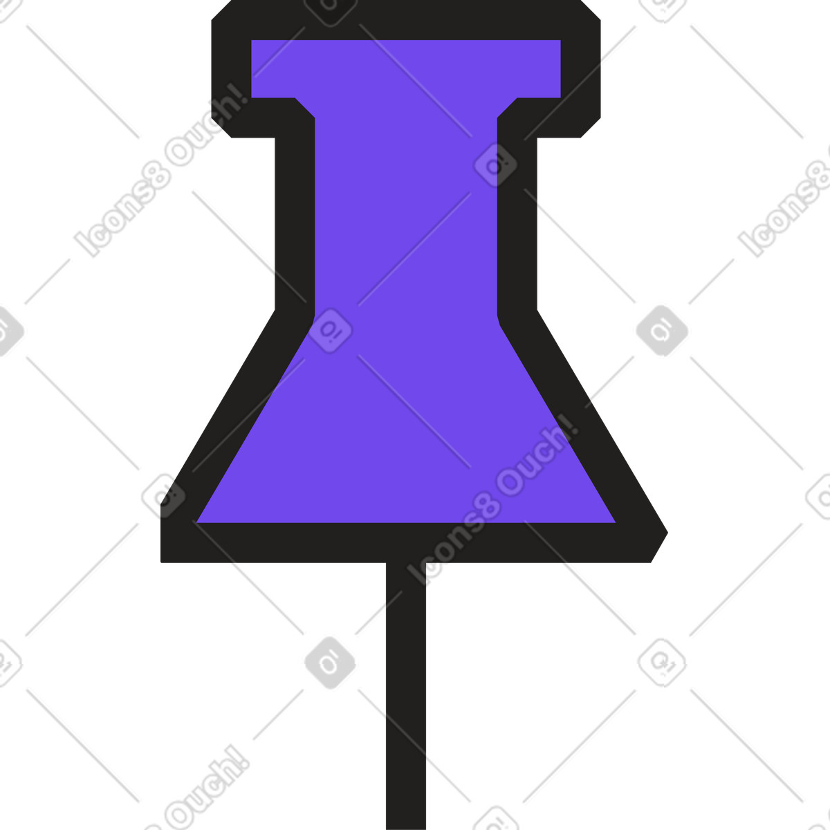 Drawing pin illustration in Dazzle style download in PNG, SVG