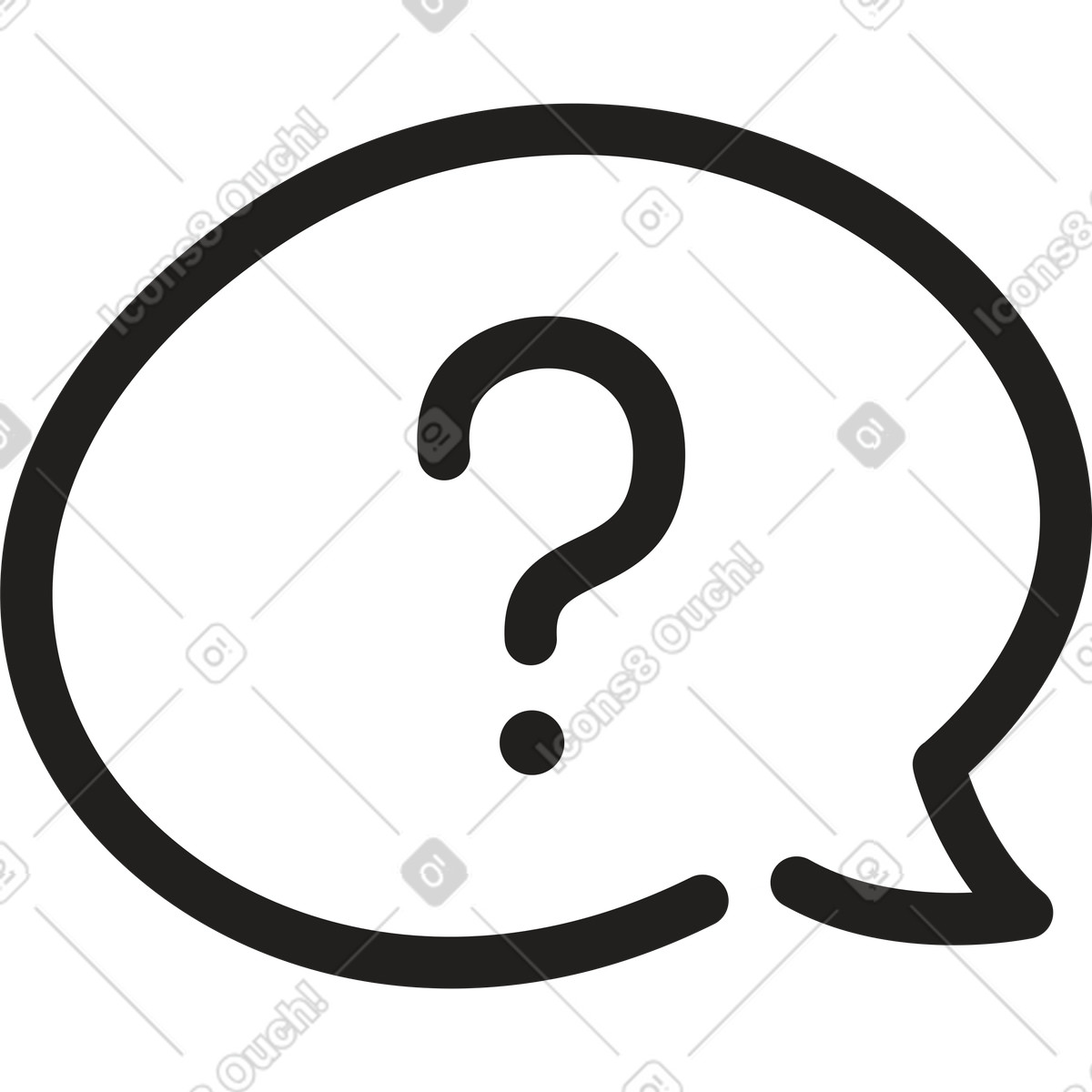 Speech bubble with question illustration in Little style download in PNG, SVG