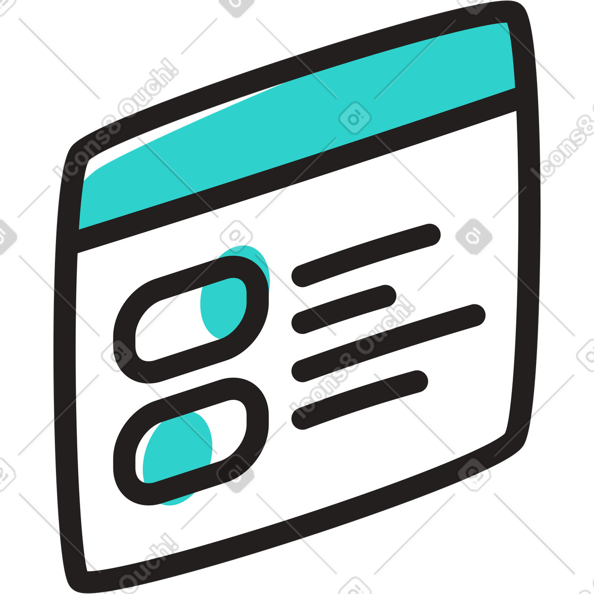 Browser window with settings illustration in PNG, SVG