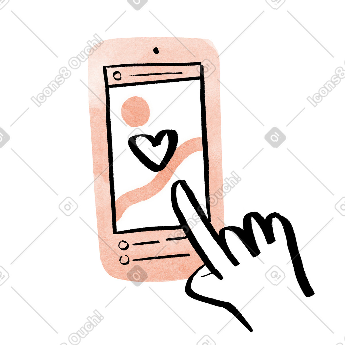 Illustration animée Aimer une publication sur plateforme de médias sociaux, l'algorithme des sociaux fonctionne dans le style Hand-drawn animation à télécharger aux formats GIF, Lottie (JSON), AE
