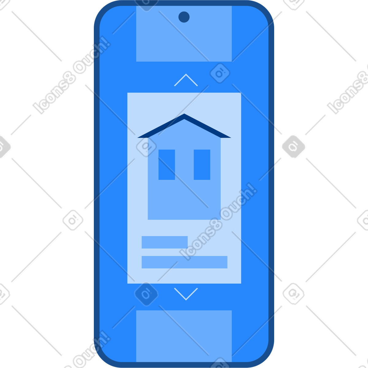 下载 Urban 风格的 屏幕上有抵押贷款应用程序的智能手机 插画，支持 PNG、SVG 格式