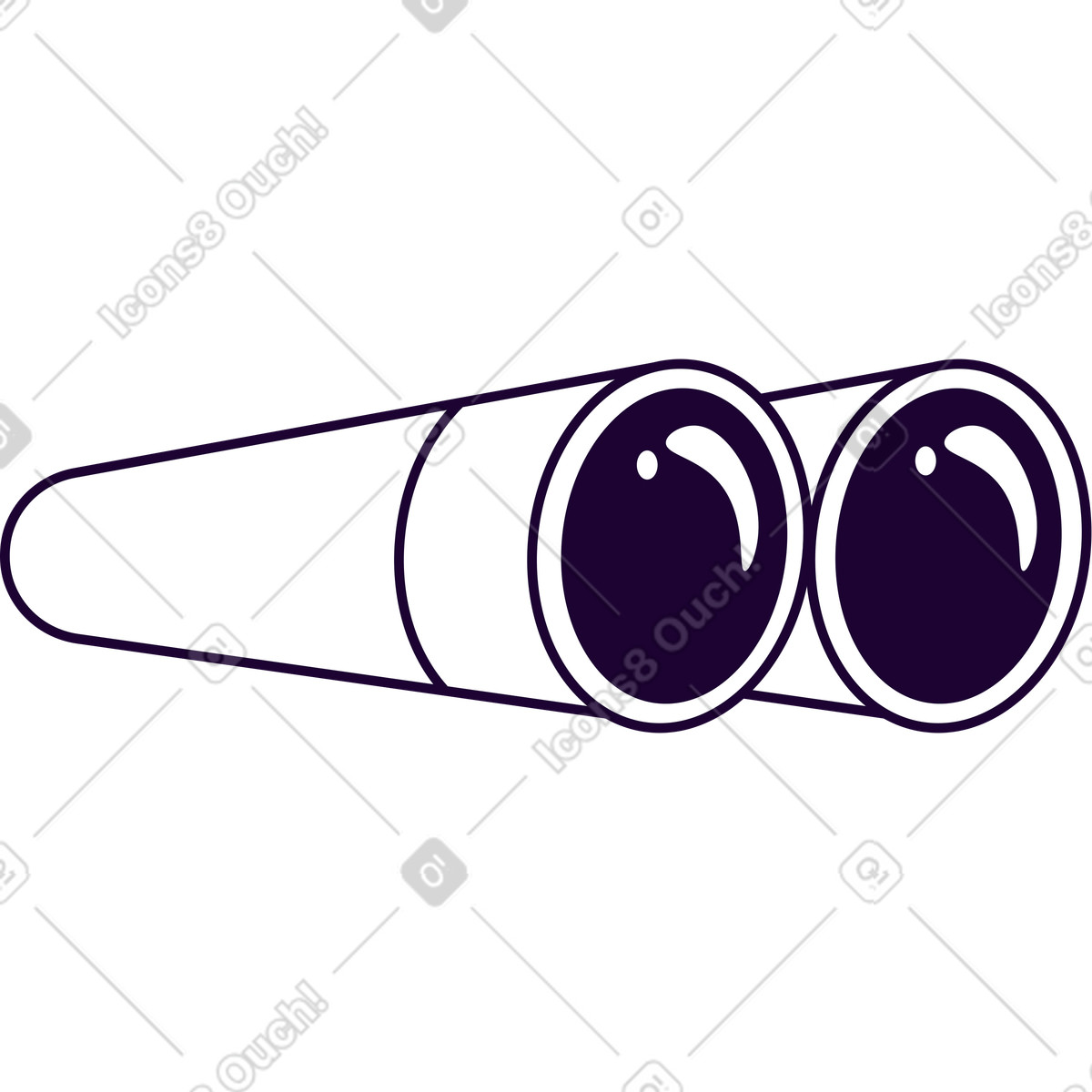 Ilustración Binoculares blancos en estilo Martina a descargar en PNG y SVG