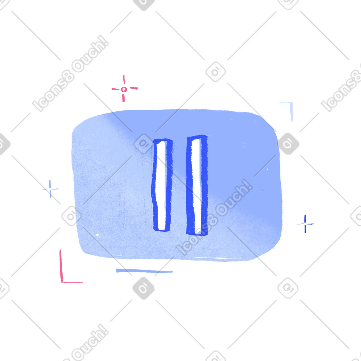 Pause button illustration in Quirky style download in PNG, SVG