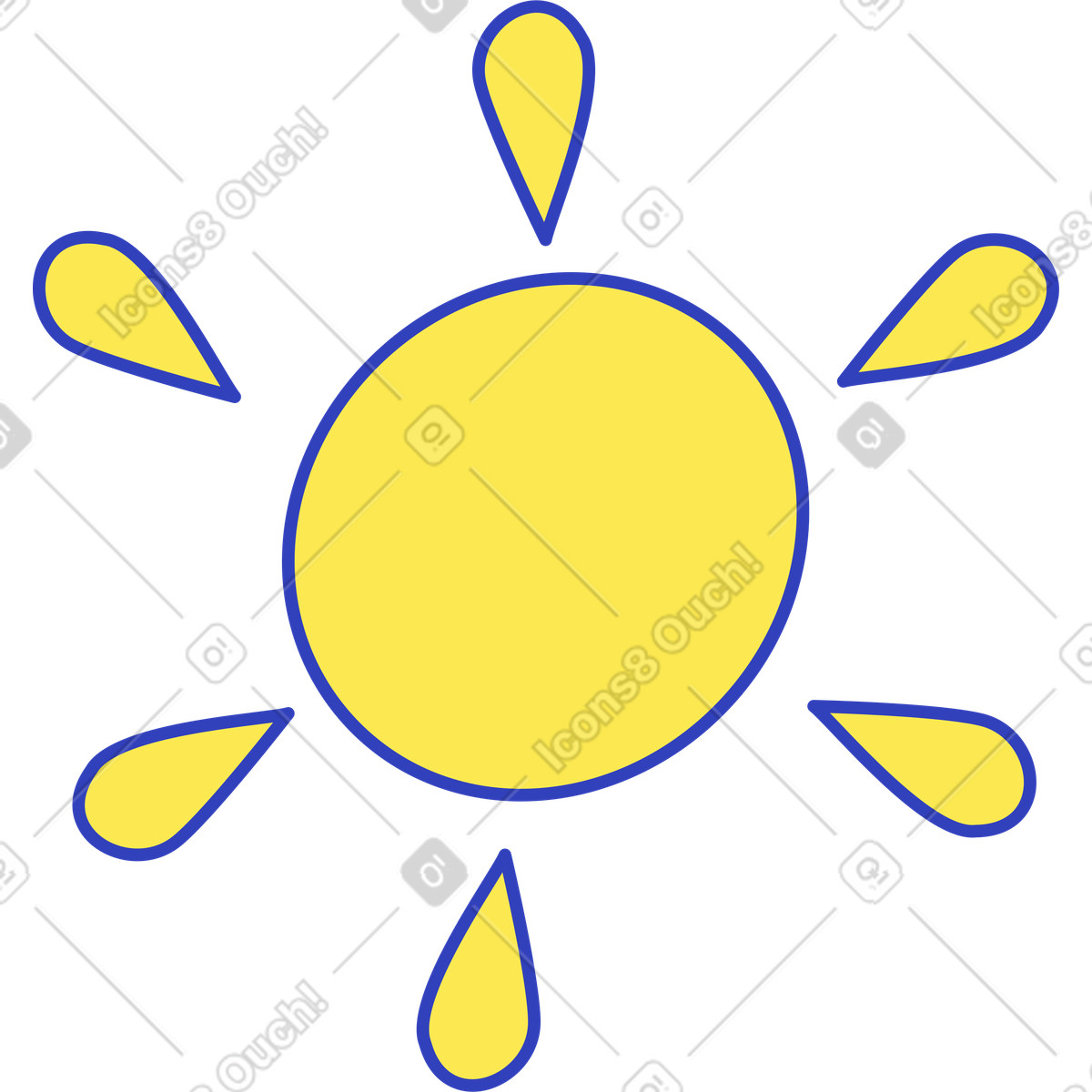 Sun illustration in Eyeful style download in PNG, SVG
