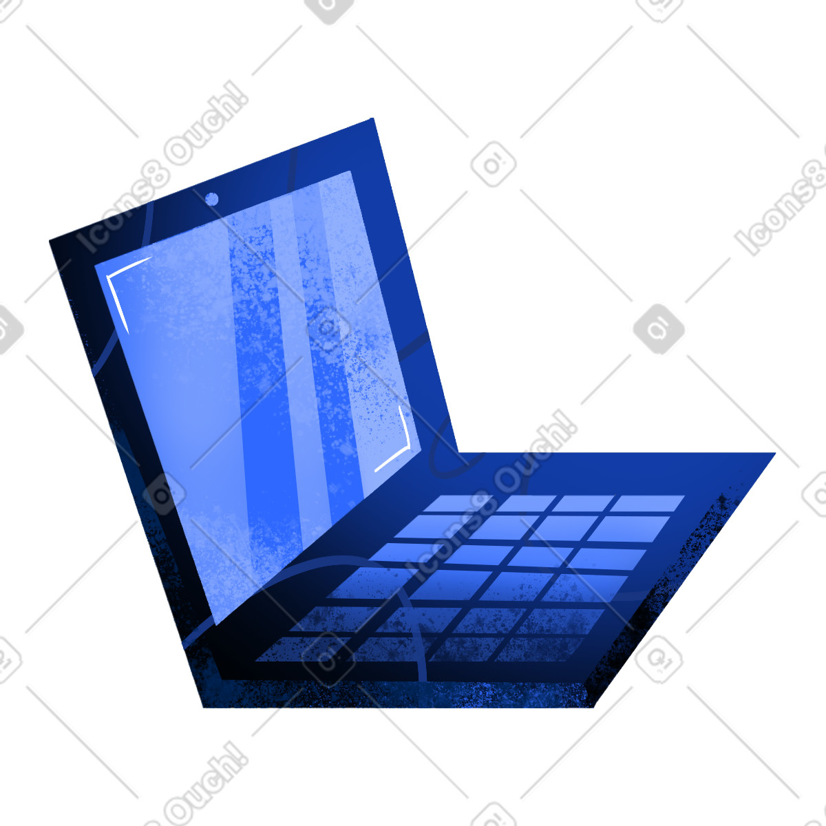 下载 Flare 风格的 Dark blue laptop 插画，支持 PNG、SVG 格式