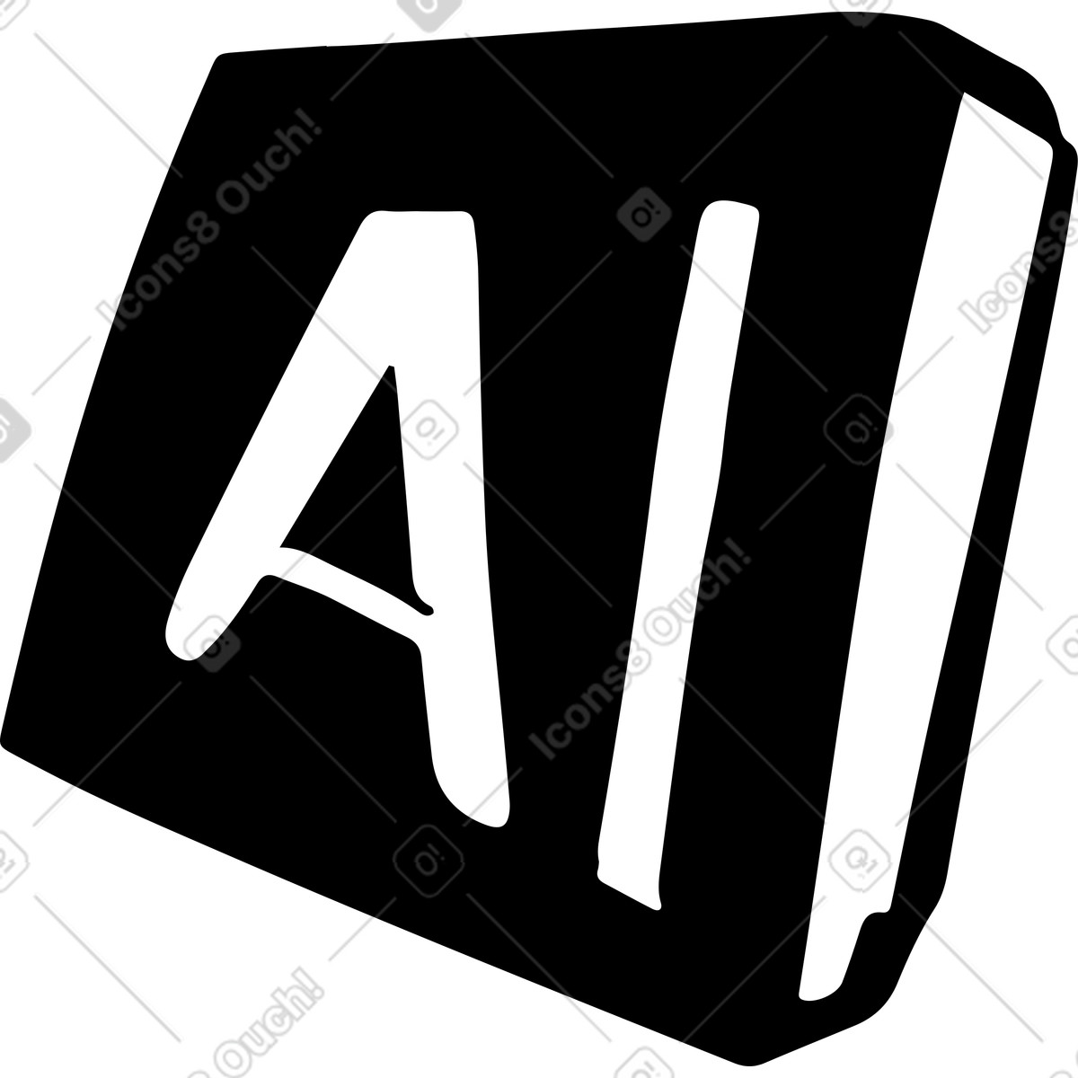 Иллюстрация Значок кнопки ai в стиле Line — скачать в форматах PNG, SVG