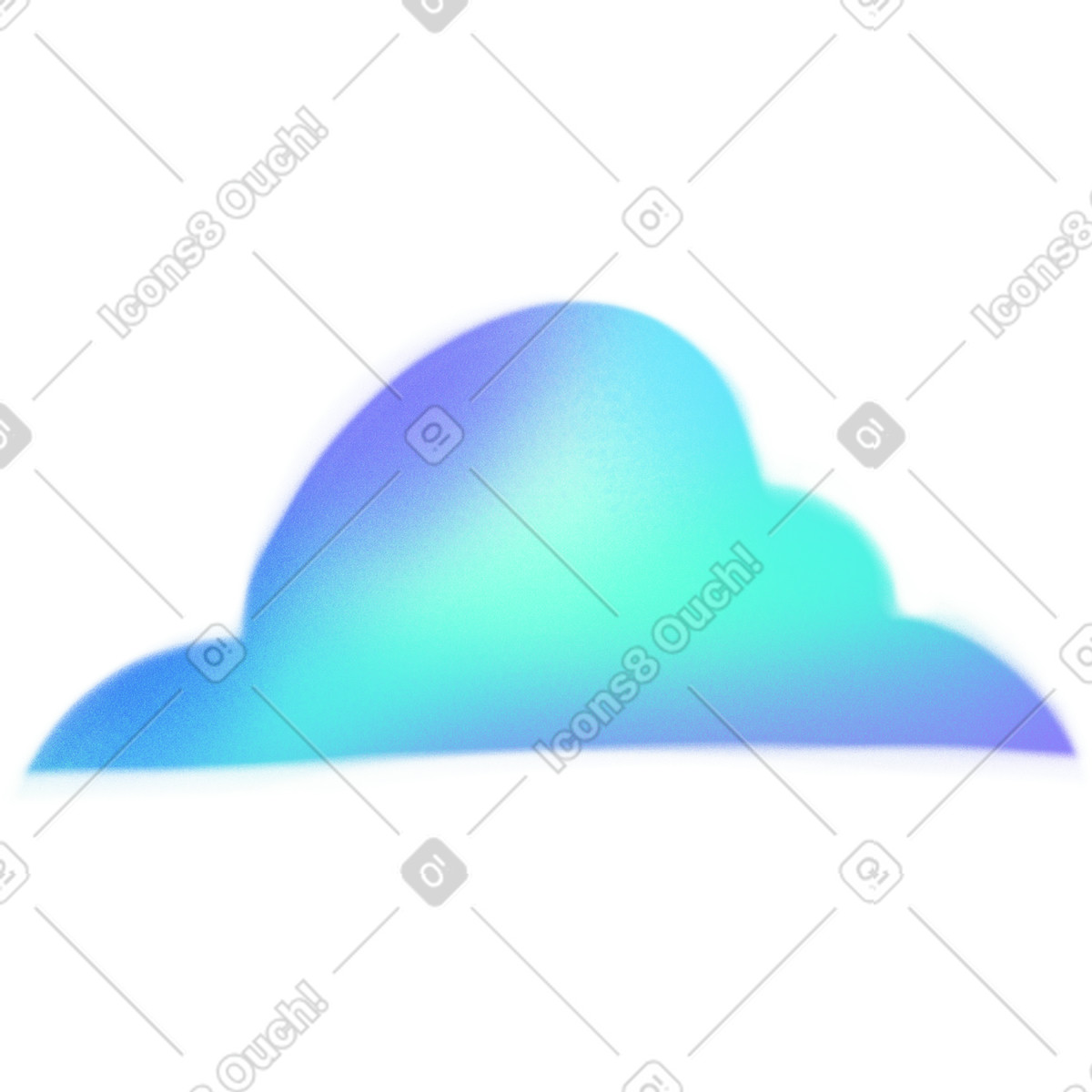 Big blue cloud-Illustration im Doodle-Stil als Download in PNG, SVG