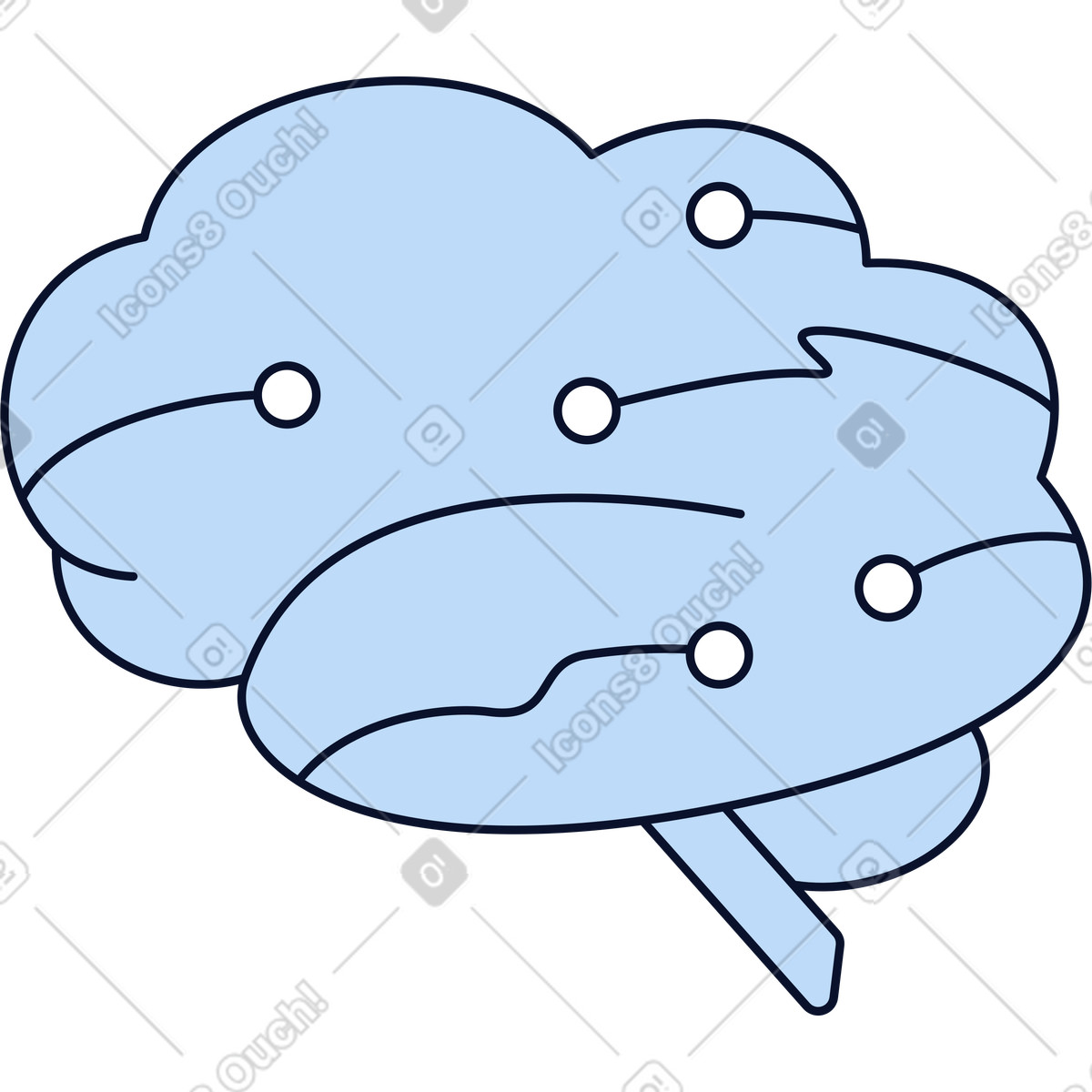 Ai brain, artificial intelligence illustration in Flexy style download in PNG, SVG