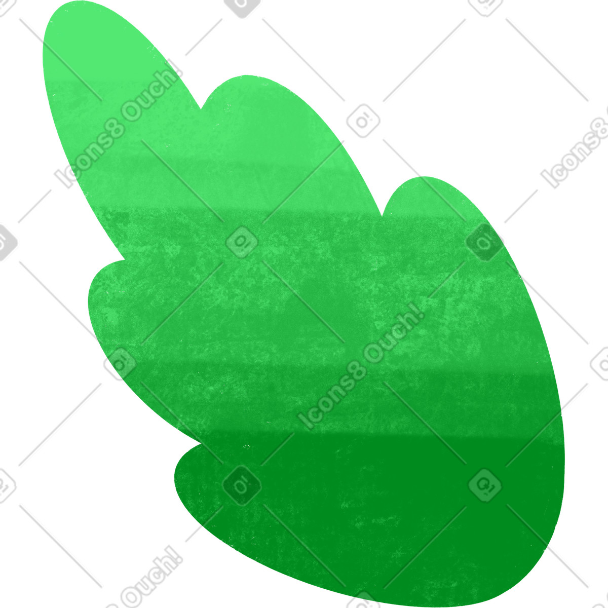 Green tree leaf illustration in Bonbon style download in PNG, SVG