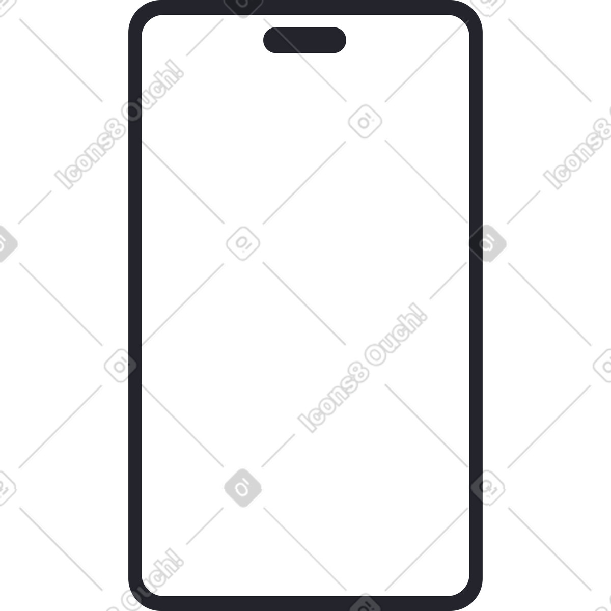 Ilustración Gran parte frontal del teléfono inteligente en estilo Boba a descargar en PNG y SVG