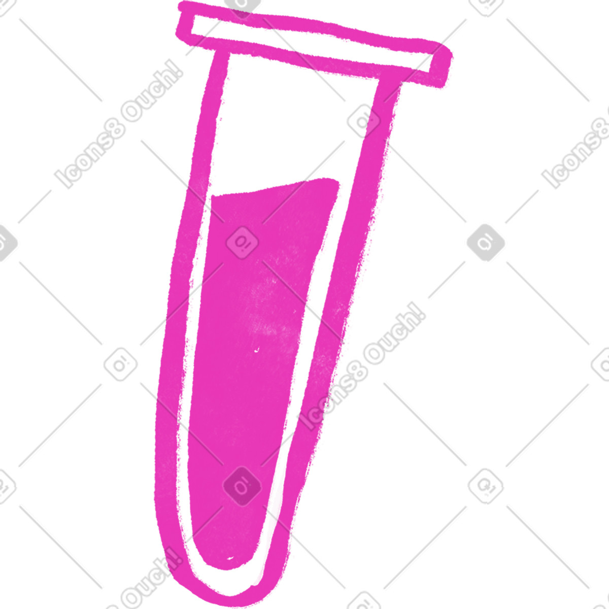 Inky 스타일의 Pink test tube with liquid 일러스트레이션 PNG, SVG 다운로드