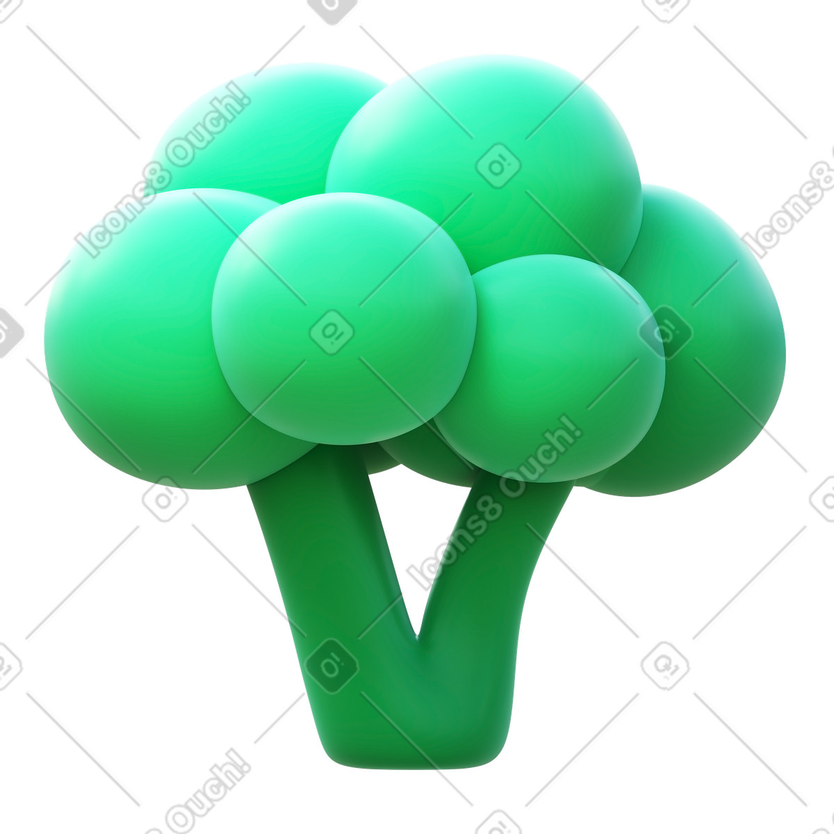 Иллюстрация Broccoli в стиле 3D Fluency — скачать в форматах PNG, SVG
