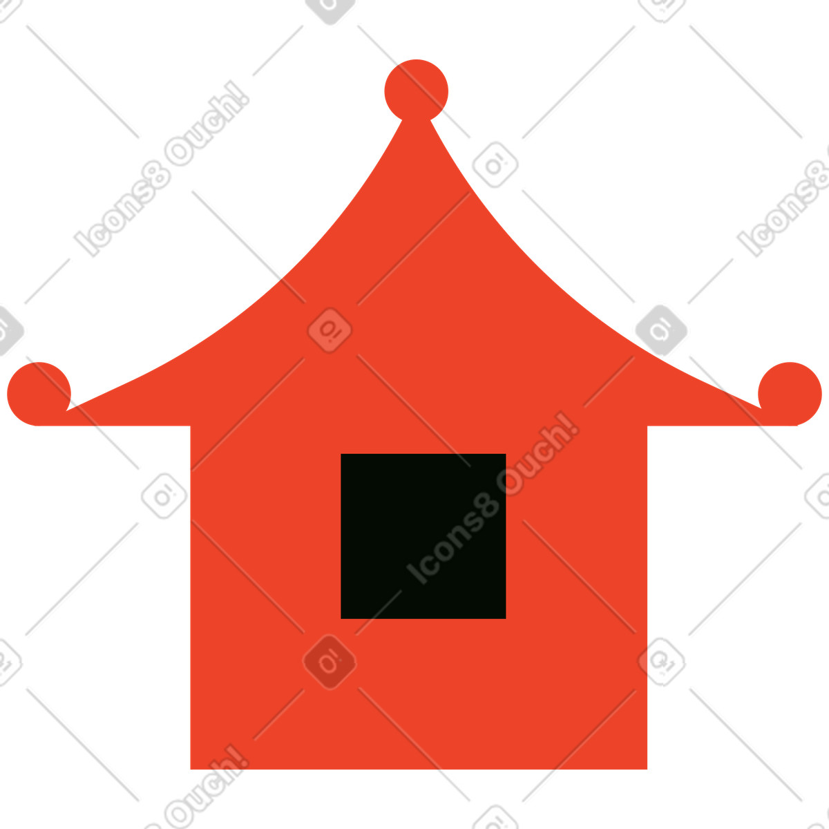 Casa cinese illustrazione in stile Polar scarica in PNG, SVG