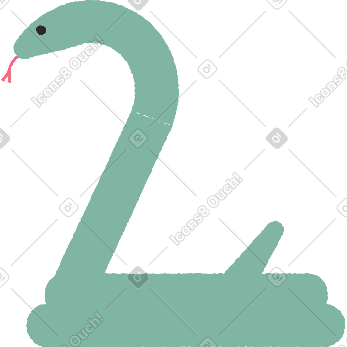 Snake illustration in Pablo style download in PNG, SVG