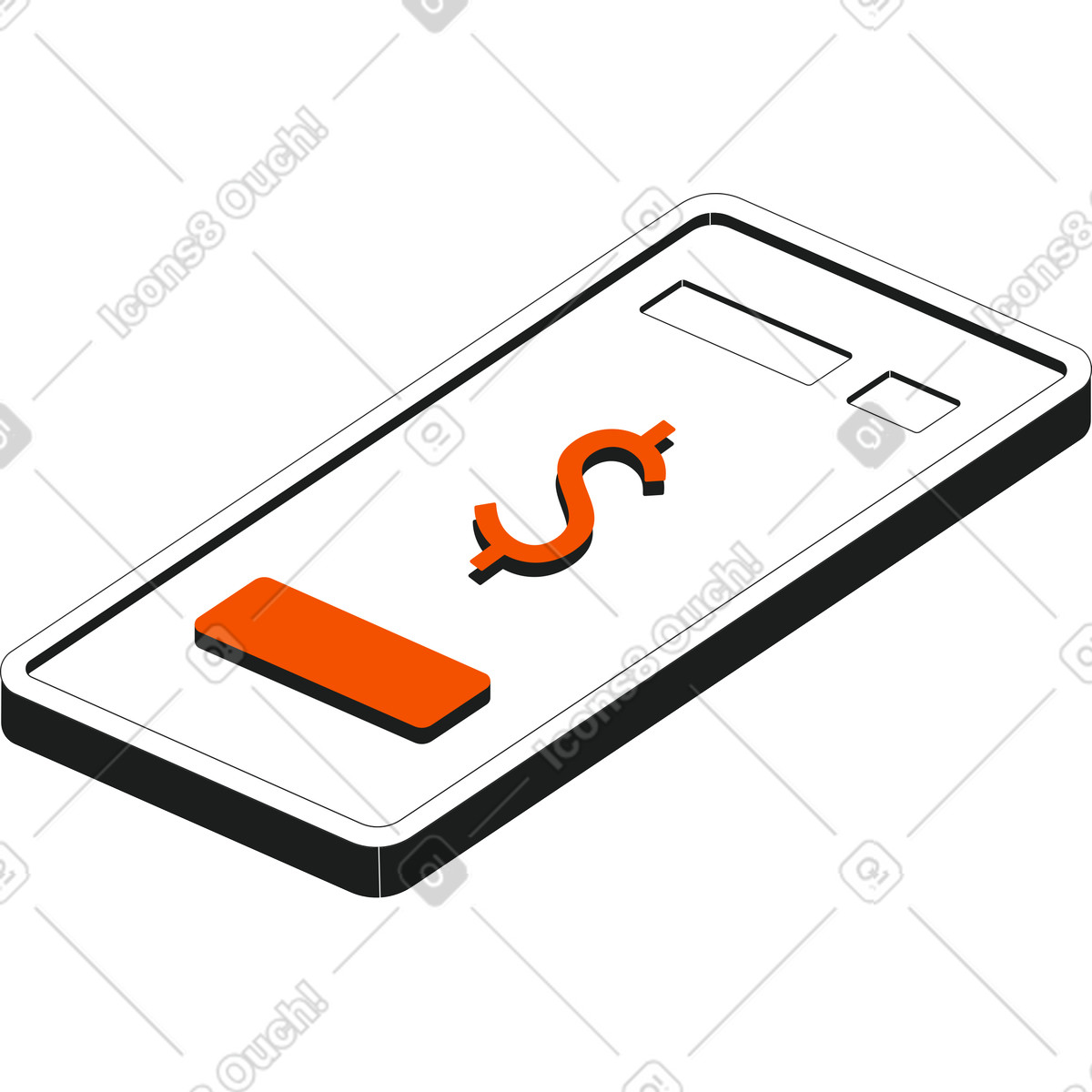 Illustration Portable avec dollar dans le style Strict à télécharger aux formats PNG, SVG