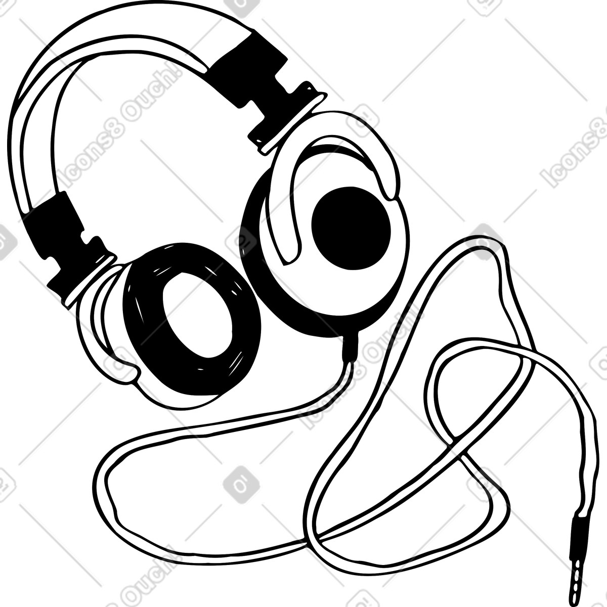 Ilustración Auriculares con cable en estilo Marks a descargar en PNG y SVG