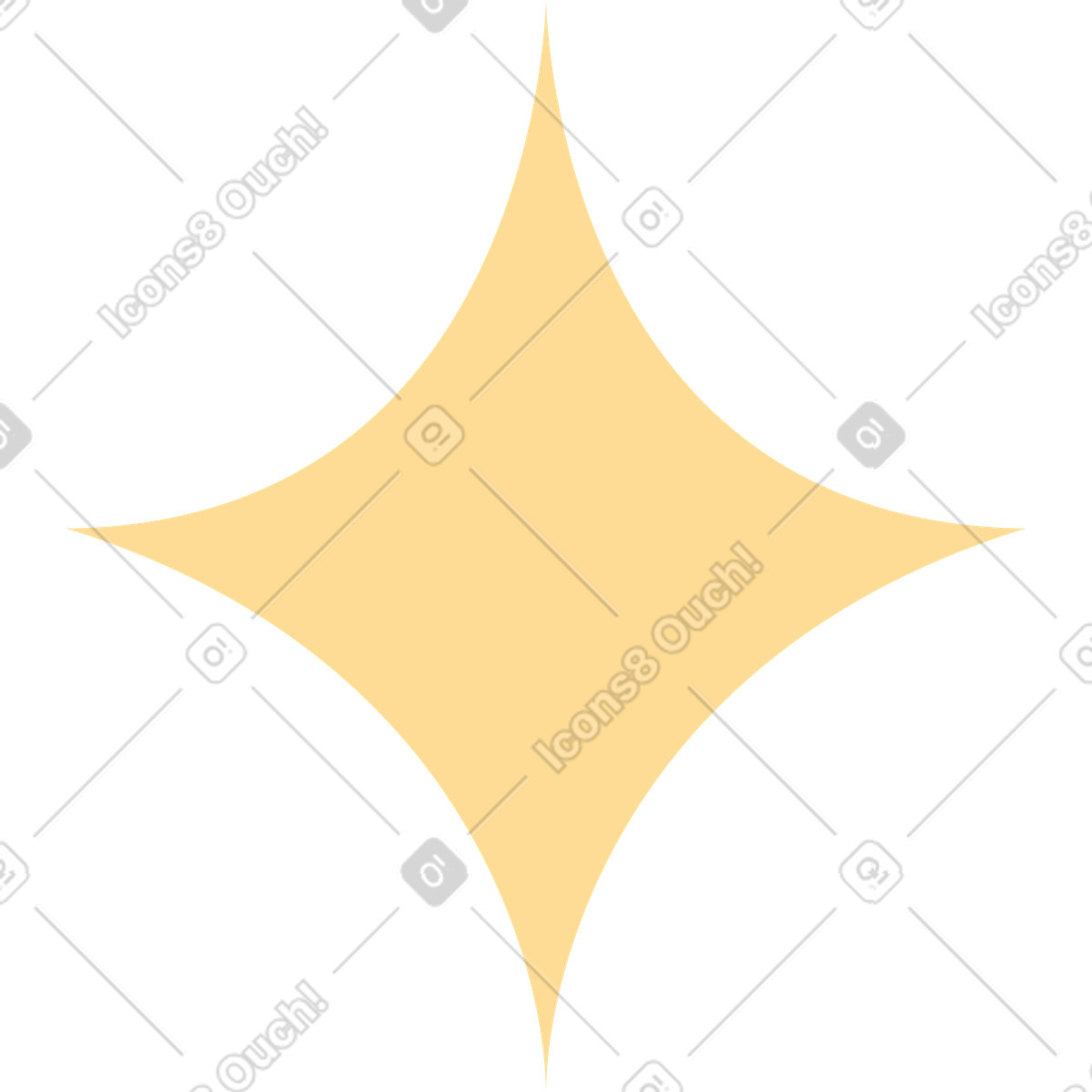 Yellow star-Illustration im Kiddo-Stil als Download in PNG, SVG