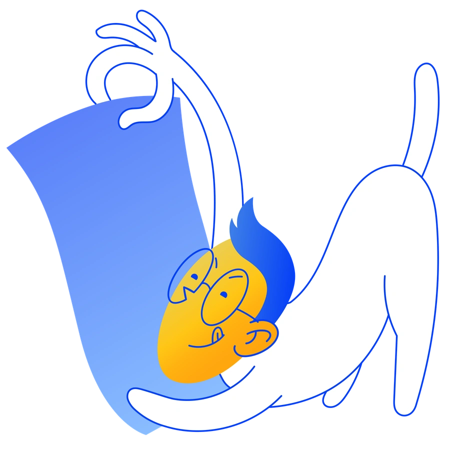 A person looking at a computer screen - Buddy style illustration