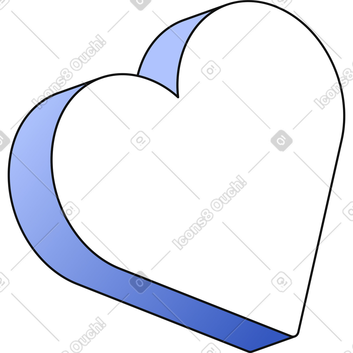 Heart icon illustration in Techny style download in PNG, SVG